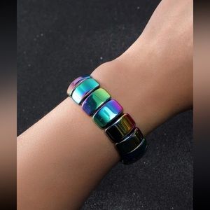 ⭐️ Awesome Colorful Oil Slick Panel Tile Bracelet ⭐️